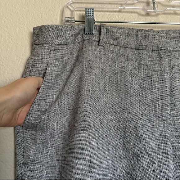 NWOT ANN TAYLOR LOFT Marled Gray Shimmer Lined Blend Crop Pants - Picture 4 of 11